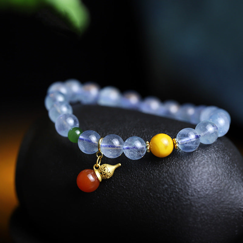 Iced Aquamarine Crystal Bracelet