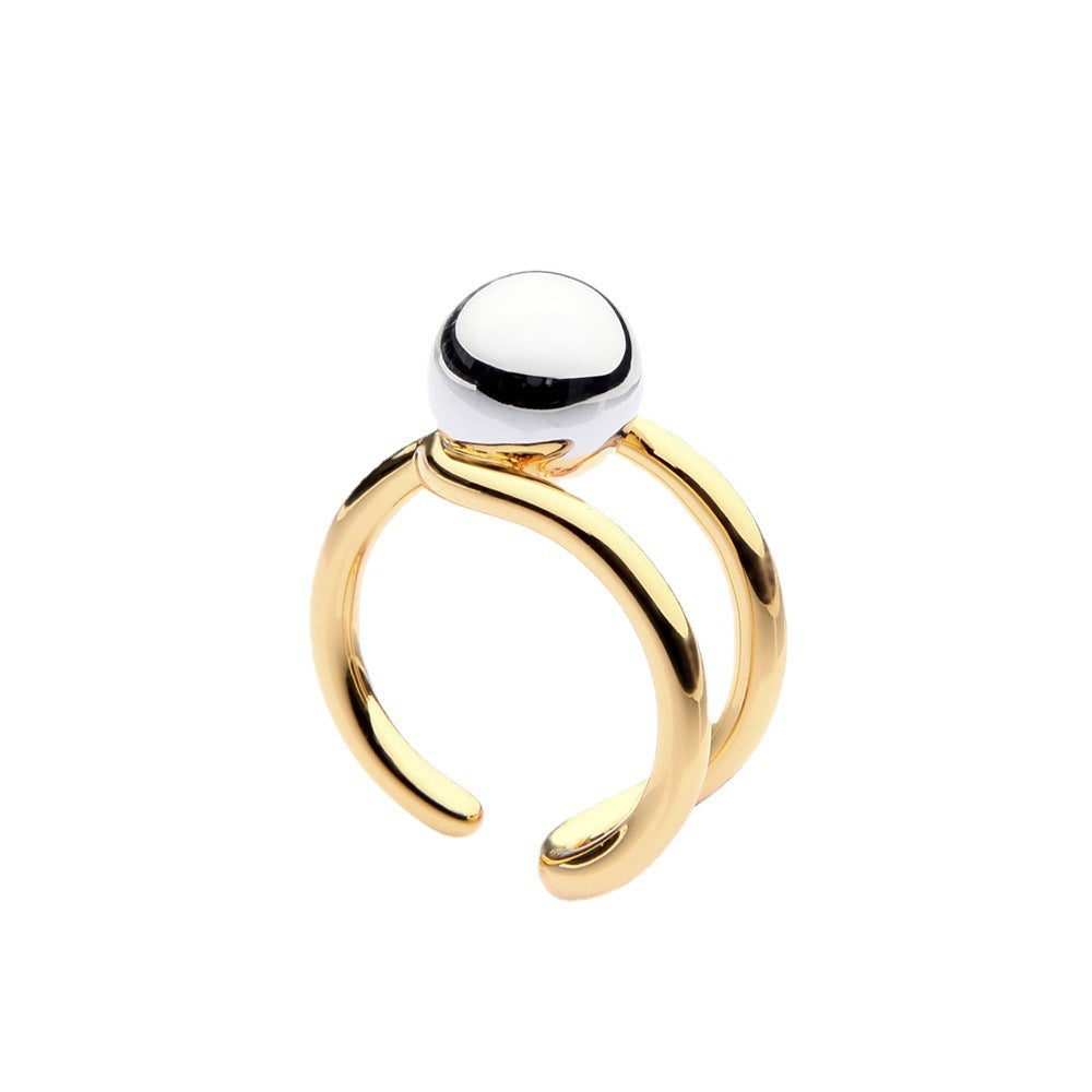 Ring Female Two-color Ring Ornament Accessories Creative golden