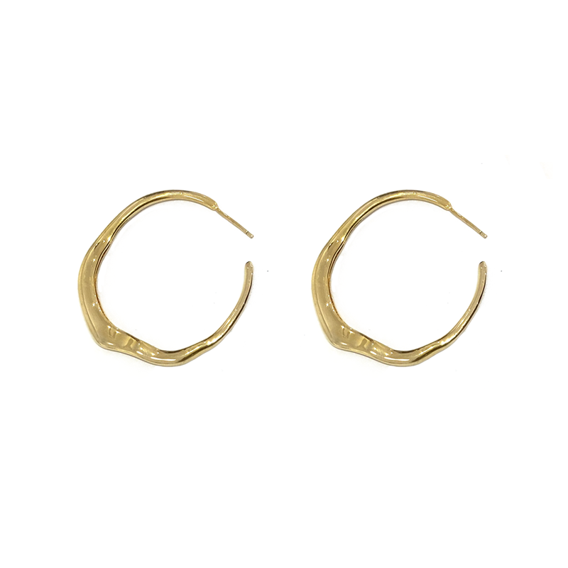 European And American Circle Women's Gold Advanced Earrings Fashion Gold pair