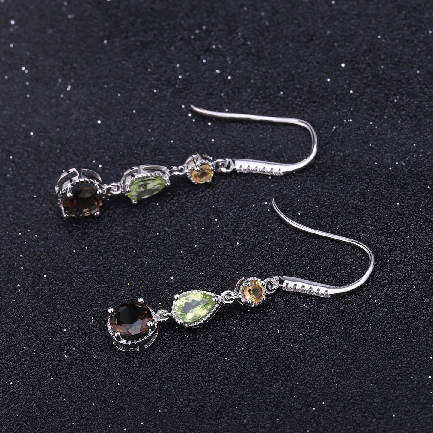 Fashionable Elegant Natural Gemstone Earrings S925 Silver