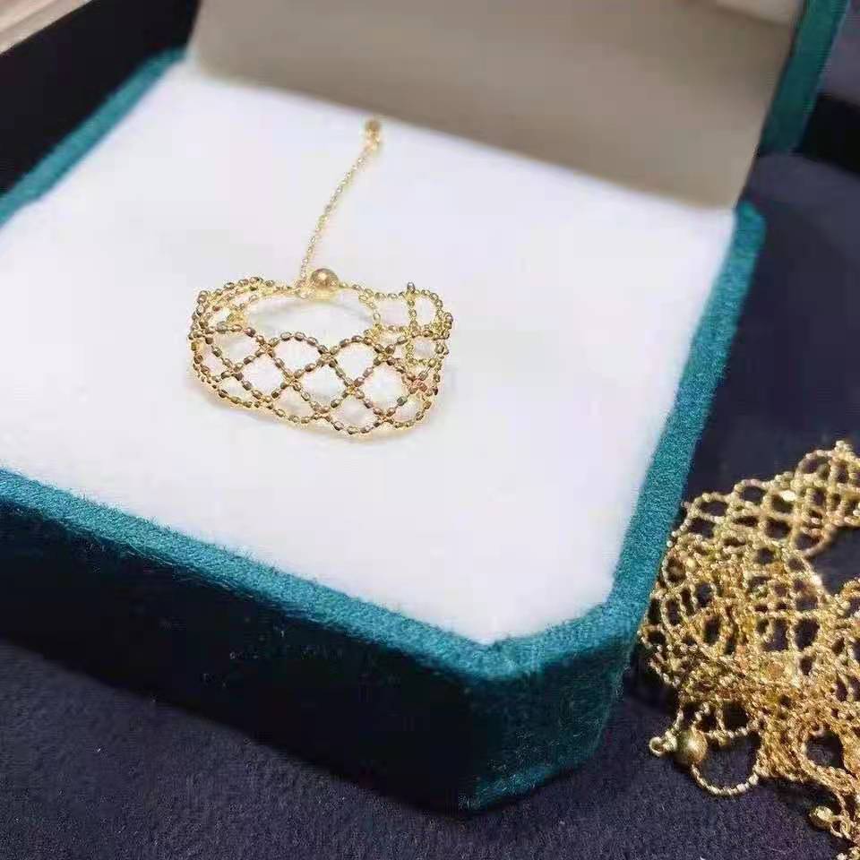 18K Gold Lace Ring Female Jewelry