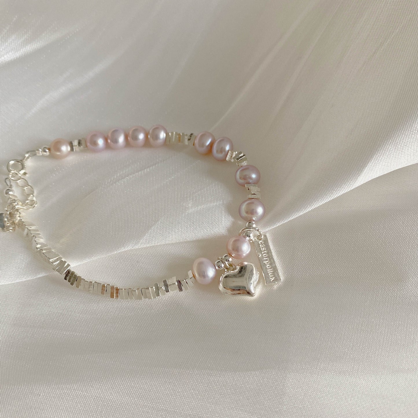 Korean Style Girl Broken Silver Pearl Bracelet