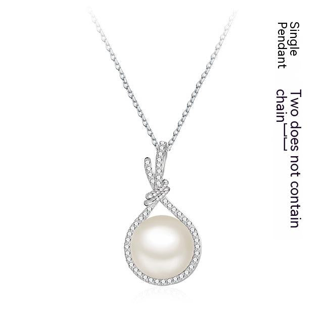 Elegant Natural Shell Pearls White Pearl Pendant Necklace Single Pendant