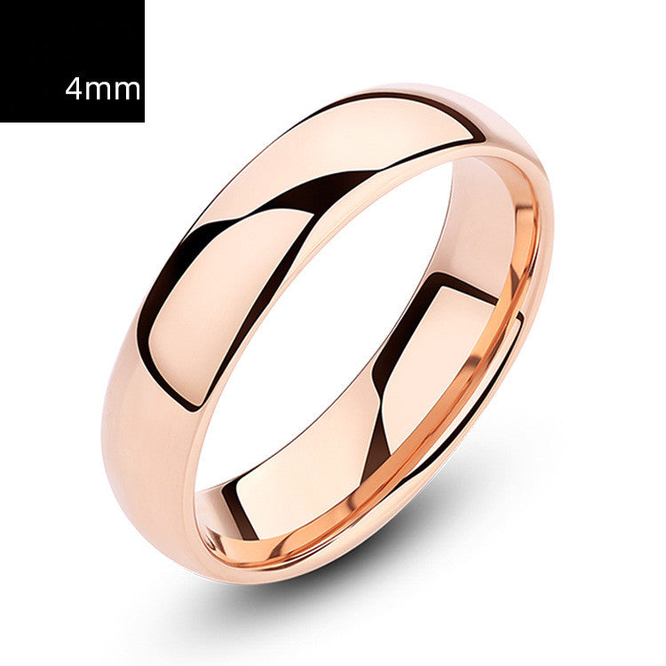 Female and Men's 18K Color Gold Rose Gold Plain Ring Female