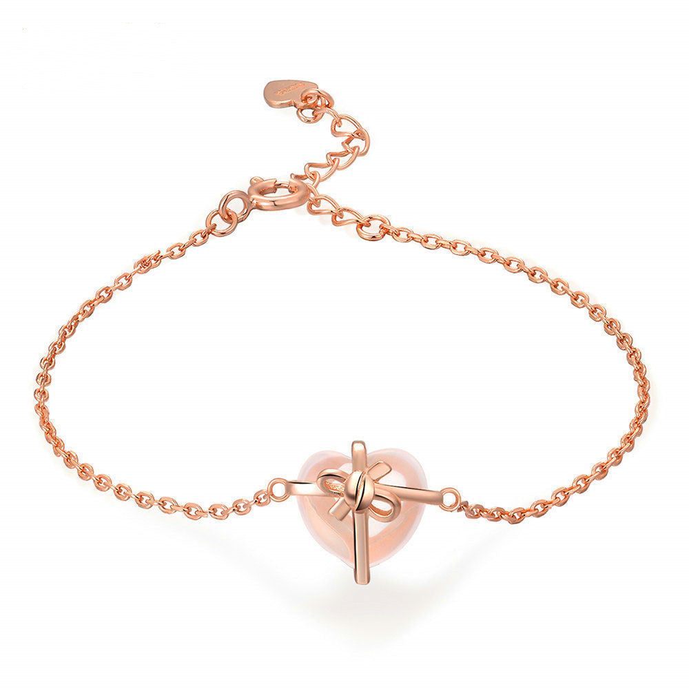 Sterling Silver Color Jewelry Natural Rose Gold Bracelet