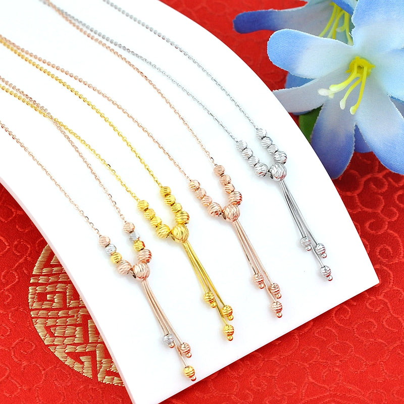 Three Color Silver Necklace Women s 925 Silver Plated 18K Color