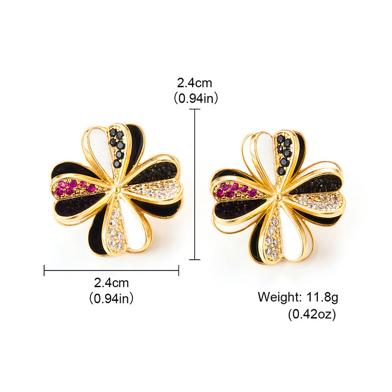 Vintage 18K Gold Plated Flower Earrings