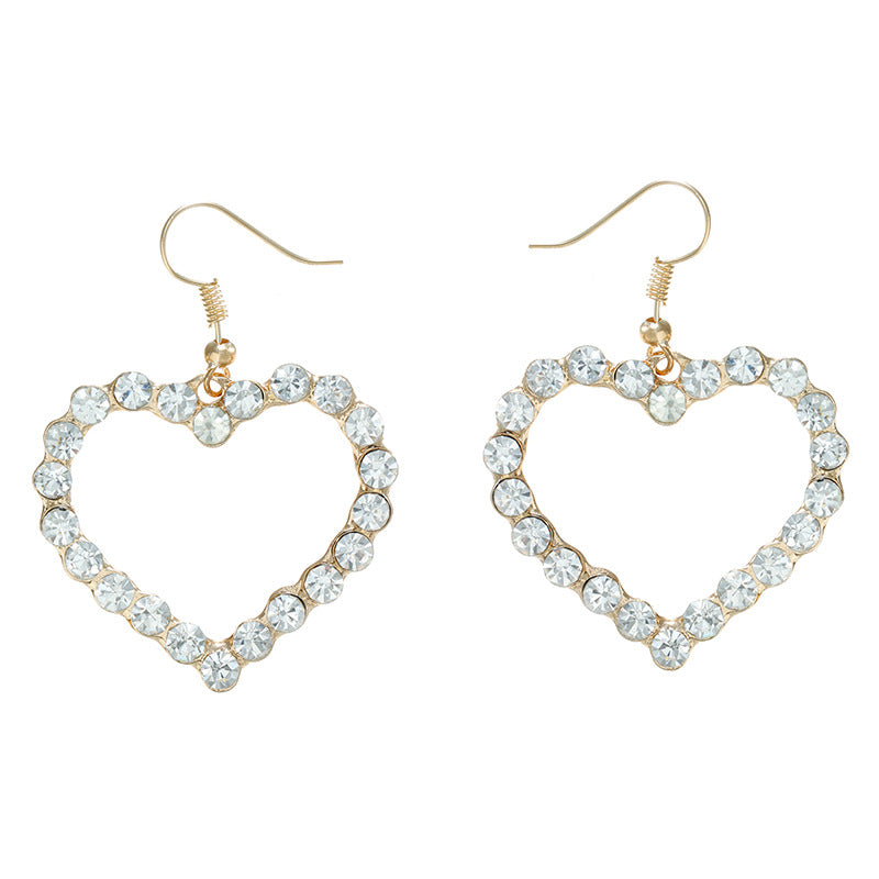 Versatile Peach Heart Diamond Earrings For Women