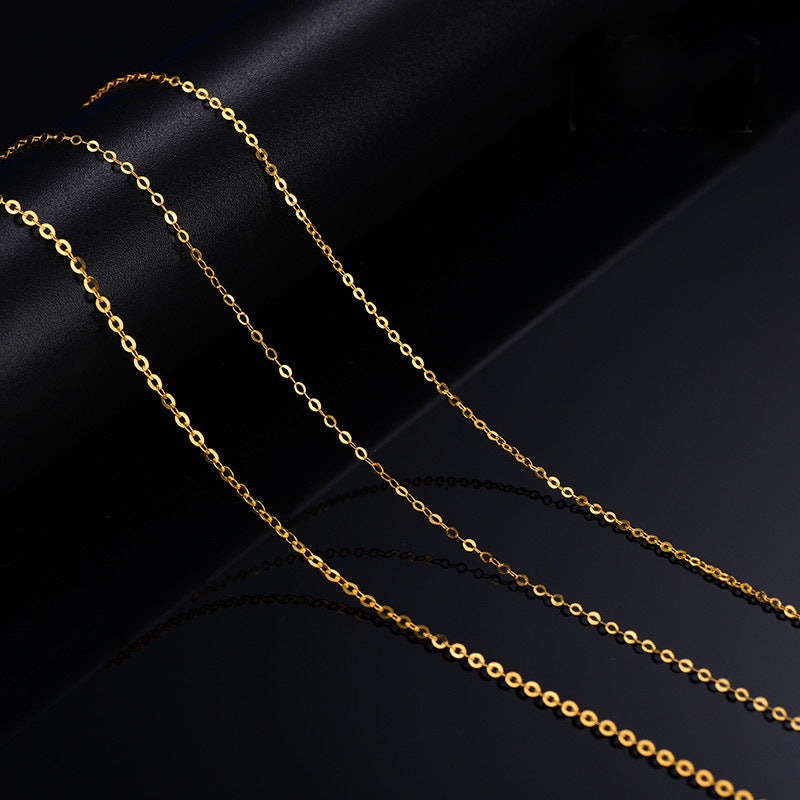 18K Gold O-shaped Clavicle Gold Necklace