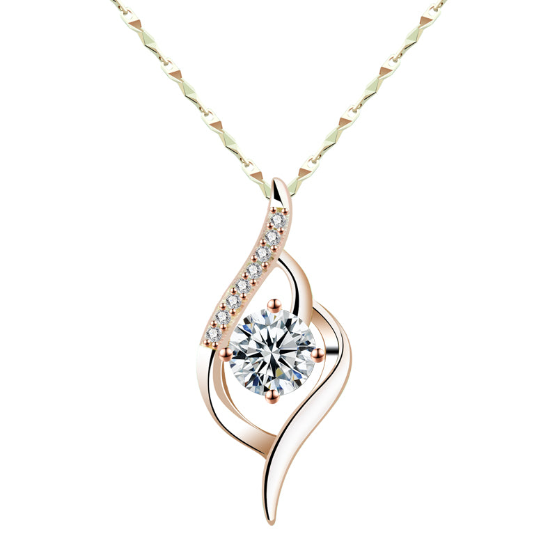 Sterling Silver Gold-plated Rose Gold Necklace Rose Gold