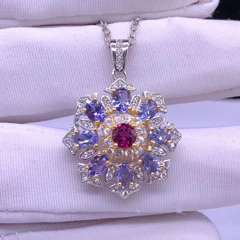 Fashion Simple And Natural Tanzanite Pendant Necklace Pendant 925 Silver