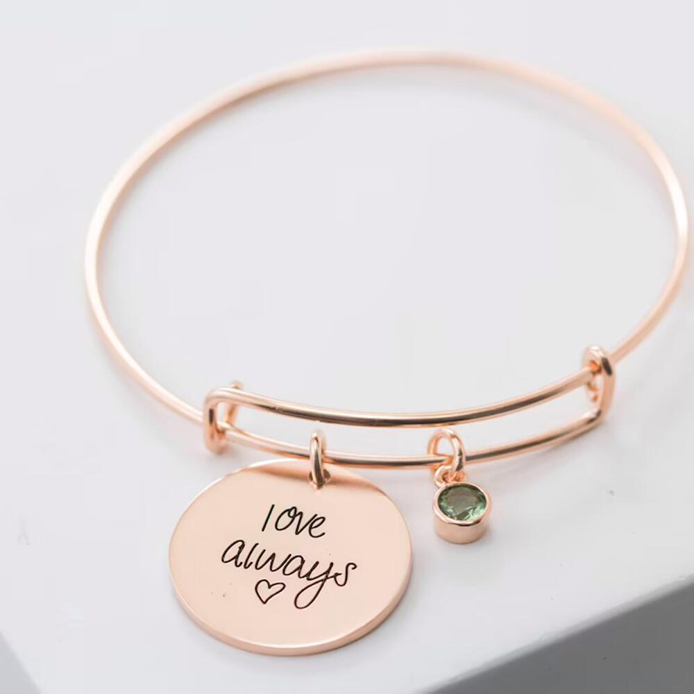 Engraved Bracelet Korean Edition Simple And Versatile Rose Gold