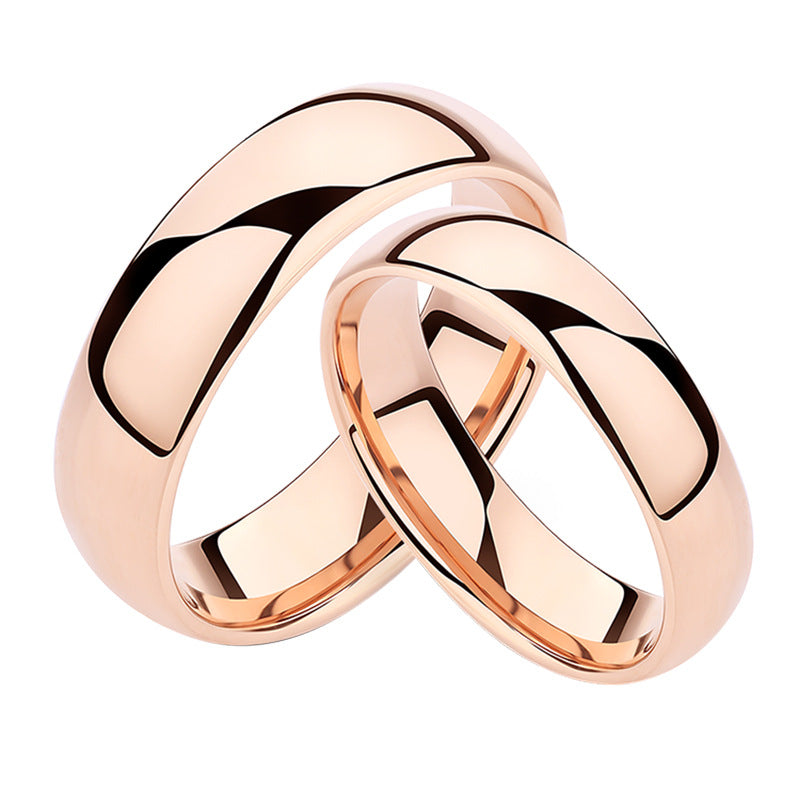 Female and Men's 18K Color Gold Rose Gold Plain Ring