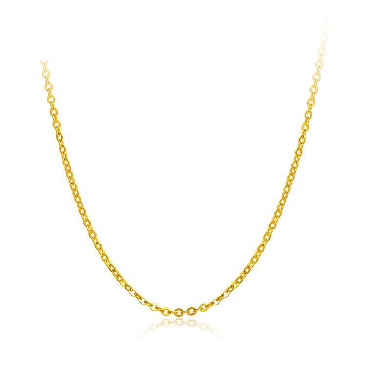 18K Gold O-shaped Clavicle Gold Necklace 18K yellow gold