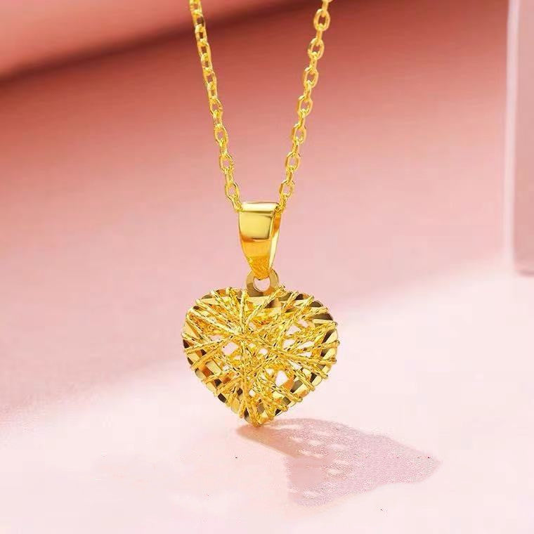 Genuine 18K Gold Necklace Pendant Pure AU750 Chain Hollow Gold