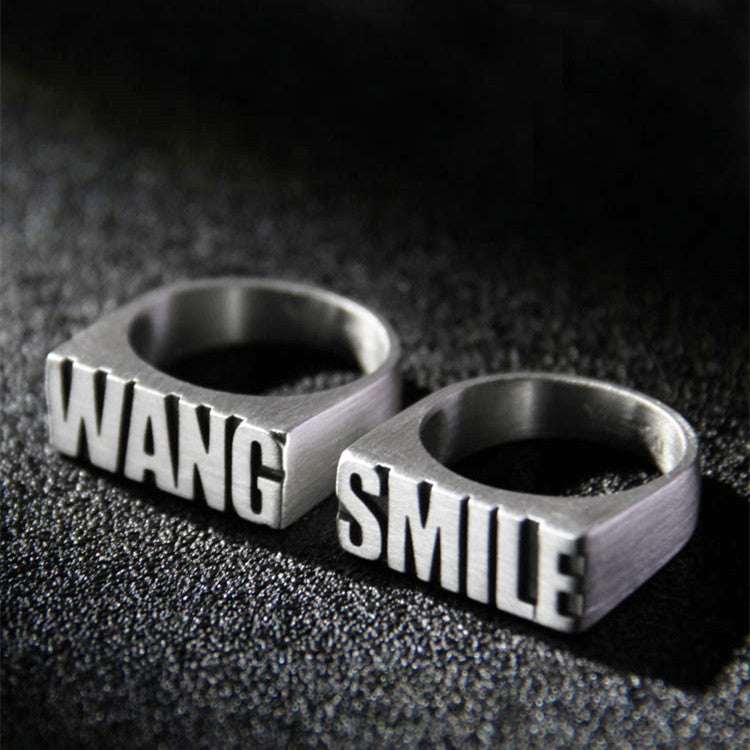 Customized Alphabet Couple Ring Customized Sterling Silver Couple Style Silver 1pairs