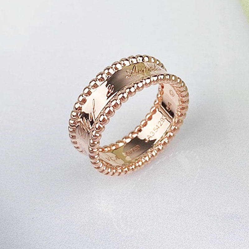 Women's Personality Plating 18k Letter Ring Rose Gold