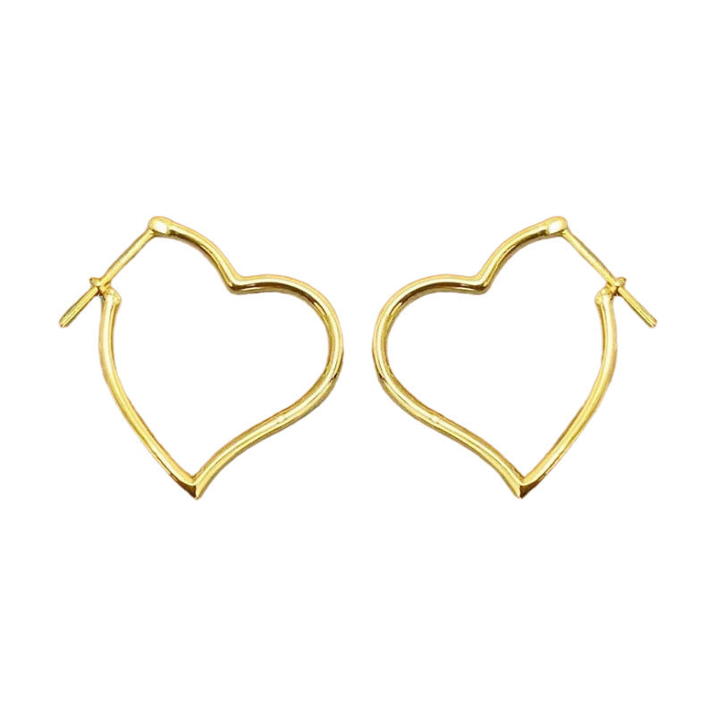 Au750 Yellow Gold Ins Light Luxury Earrings For Women Golden Yellow