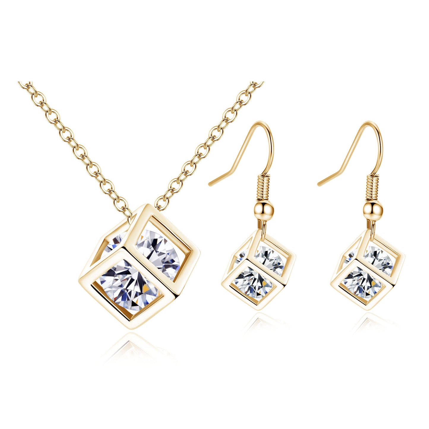 Water cube zircon set Gold