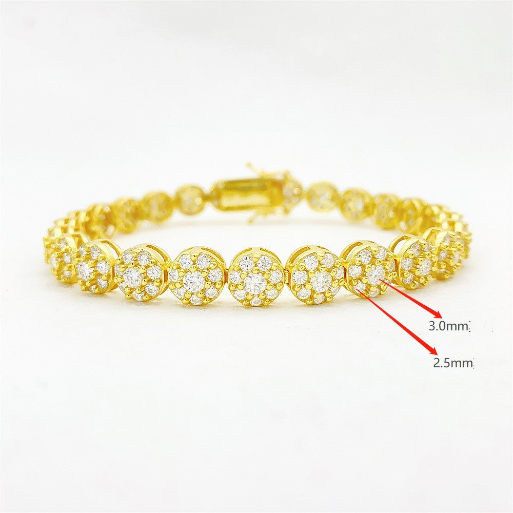 Moissanite Tennis Chain – Hip Hop 925 Silver Bracelet - Bon MercadoMoissanite tennis chain bracelet in 925 silver with VVS moissanite stones