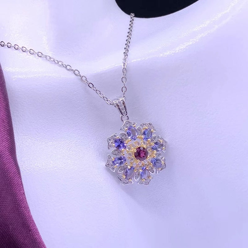 Fashion Simple And Natural Tanzanite Pendant Necklace