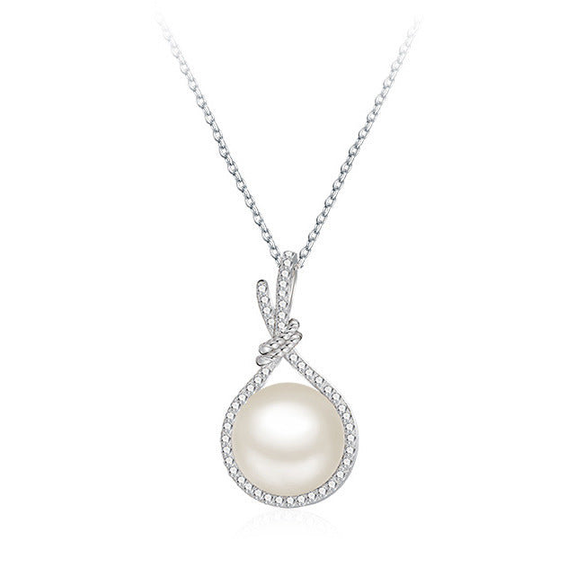 Elegant Natural Shell Pearls White Pearl Pendant Necklace Necklace