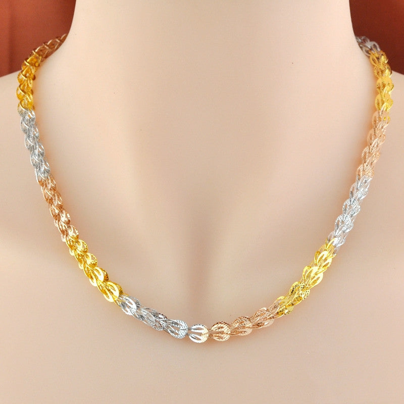 Silver Phoenix Tail Chain Necklace Female Color Gold Necklace 6mm