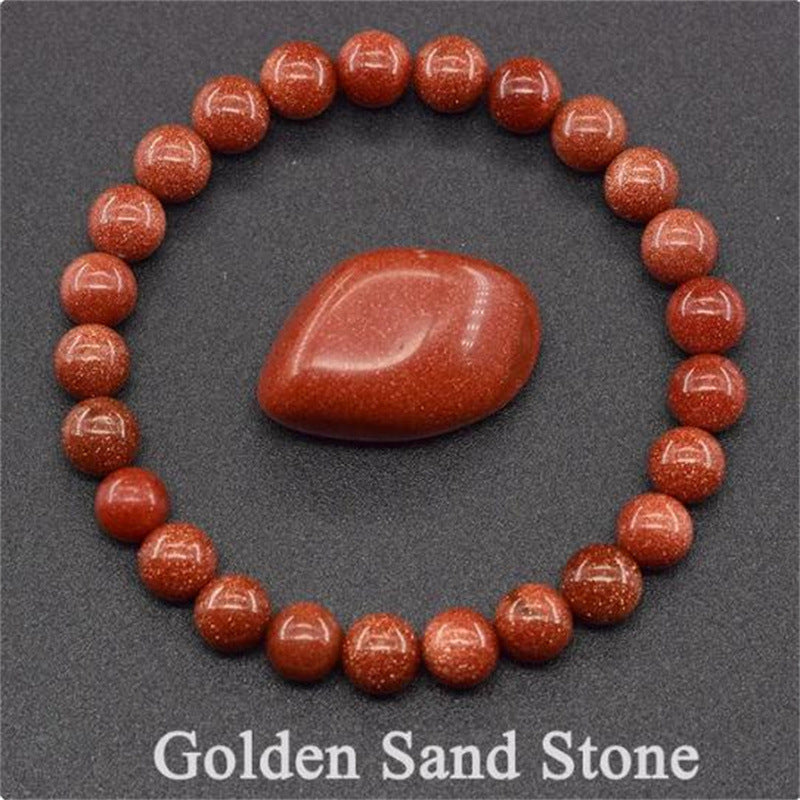 Natural Stone Elastic String Beaded Bracelet Style28