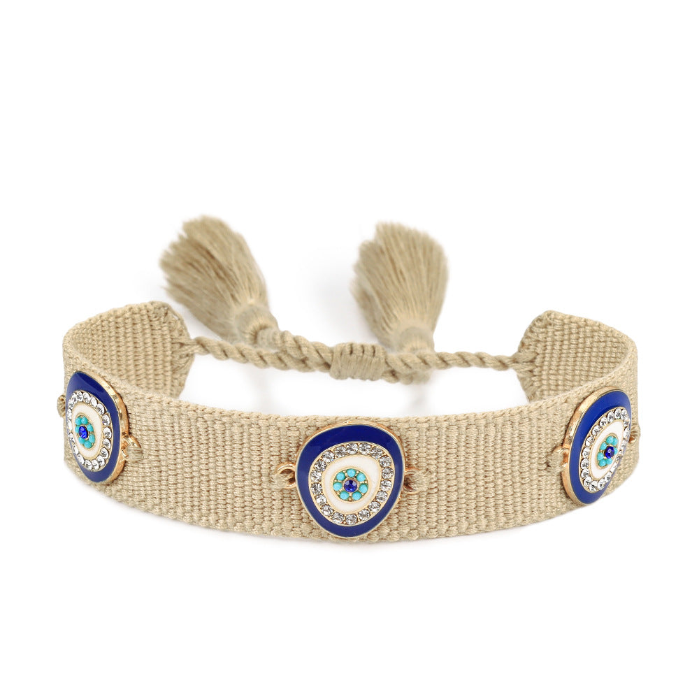 Lucky Blue Eyes Trendy Woven Bracelet No90