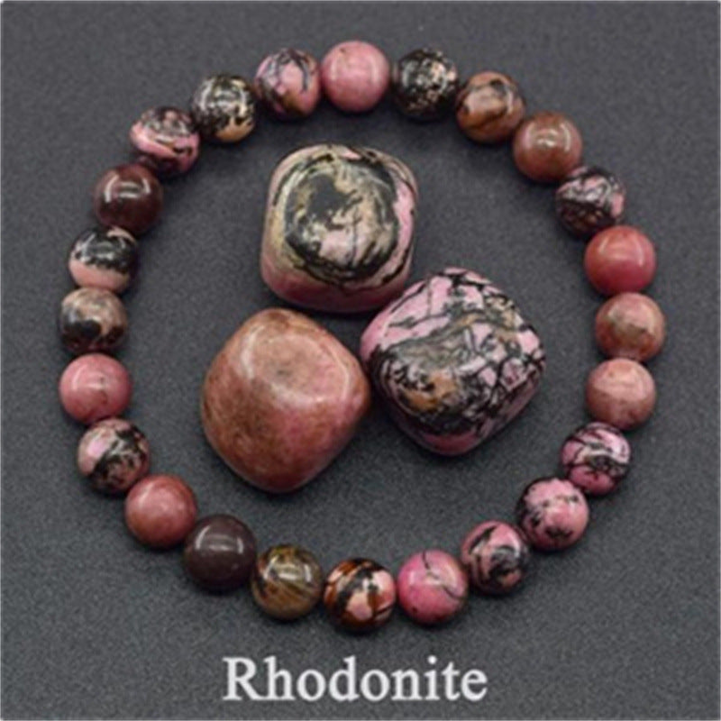 Natural Stone Elastic String Beaded Bracelet Style2