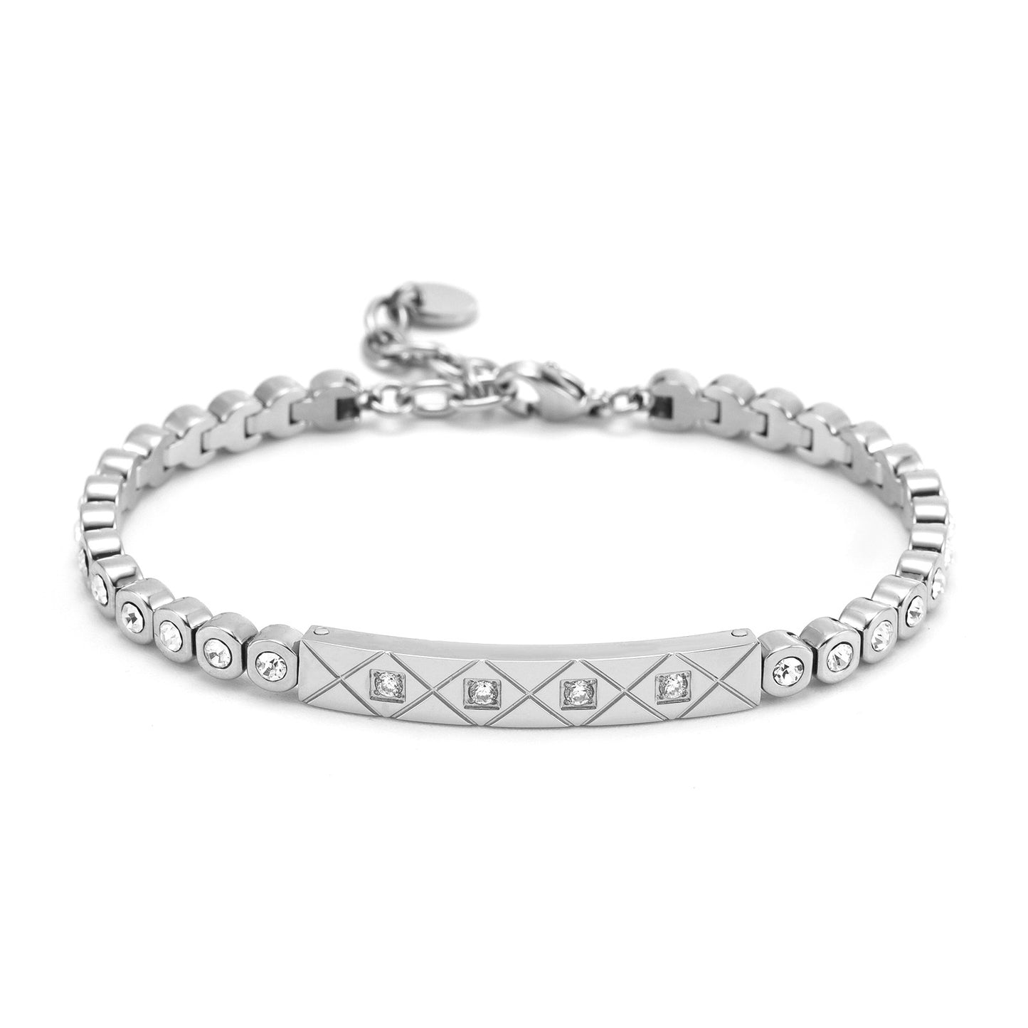 Light Luxury High-grade Diamond Chessboard Bracelet Steel