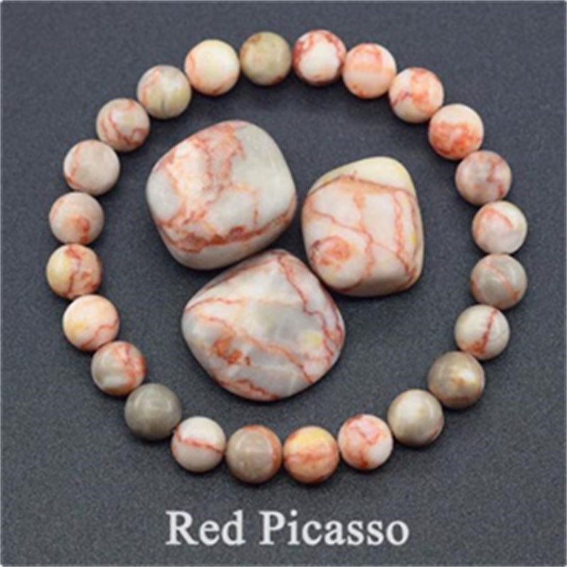Natural Stone Elastic String Beaded Bracelet Style15