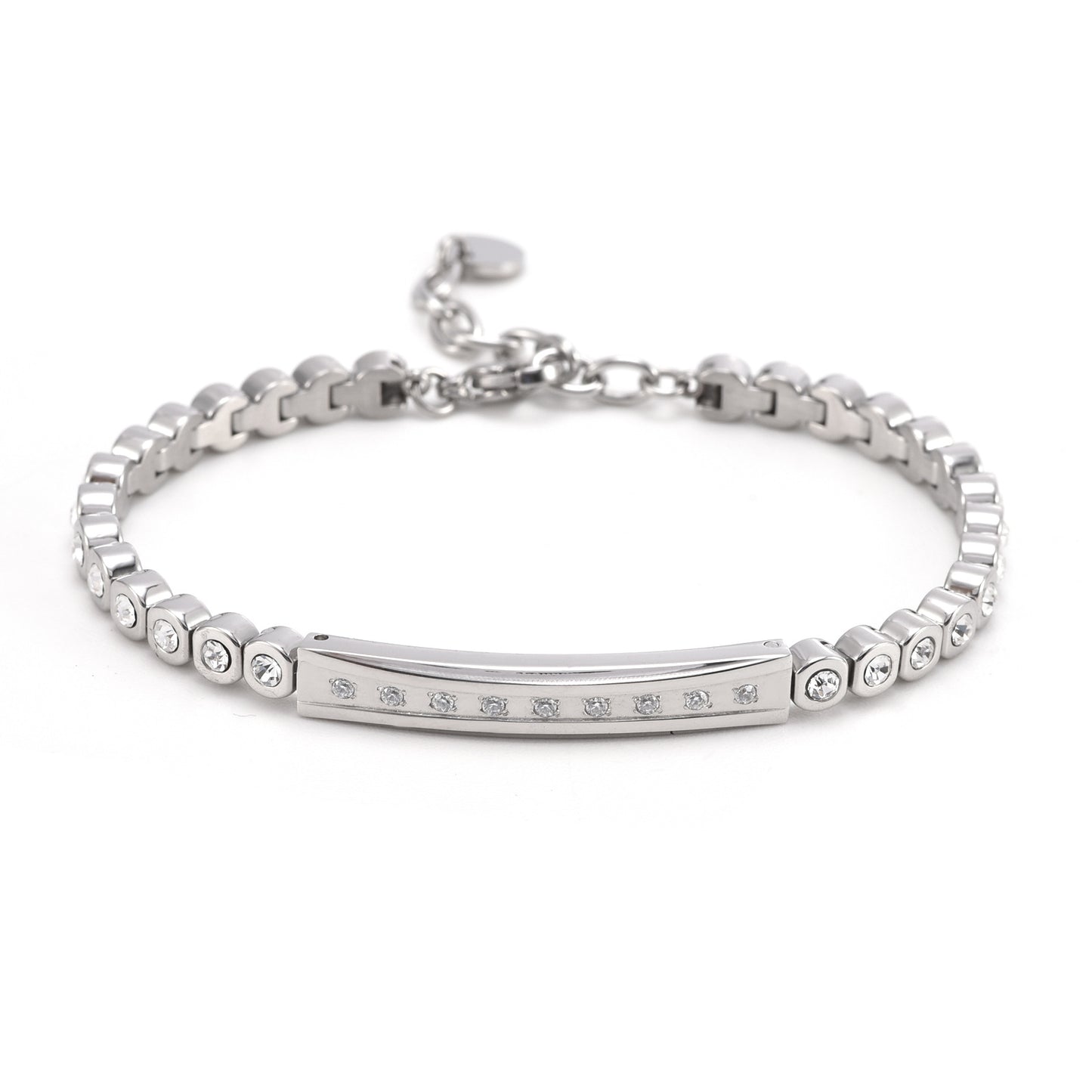 Popular Light Luxury High-grade Diamond-embedded Star Rainbow Bridge Bracelet Steel