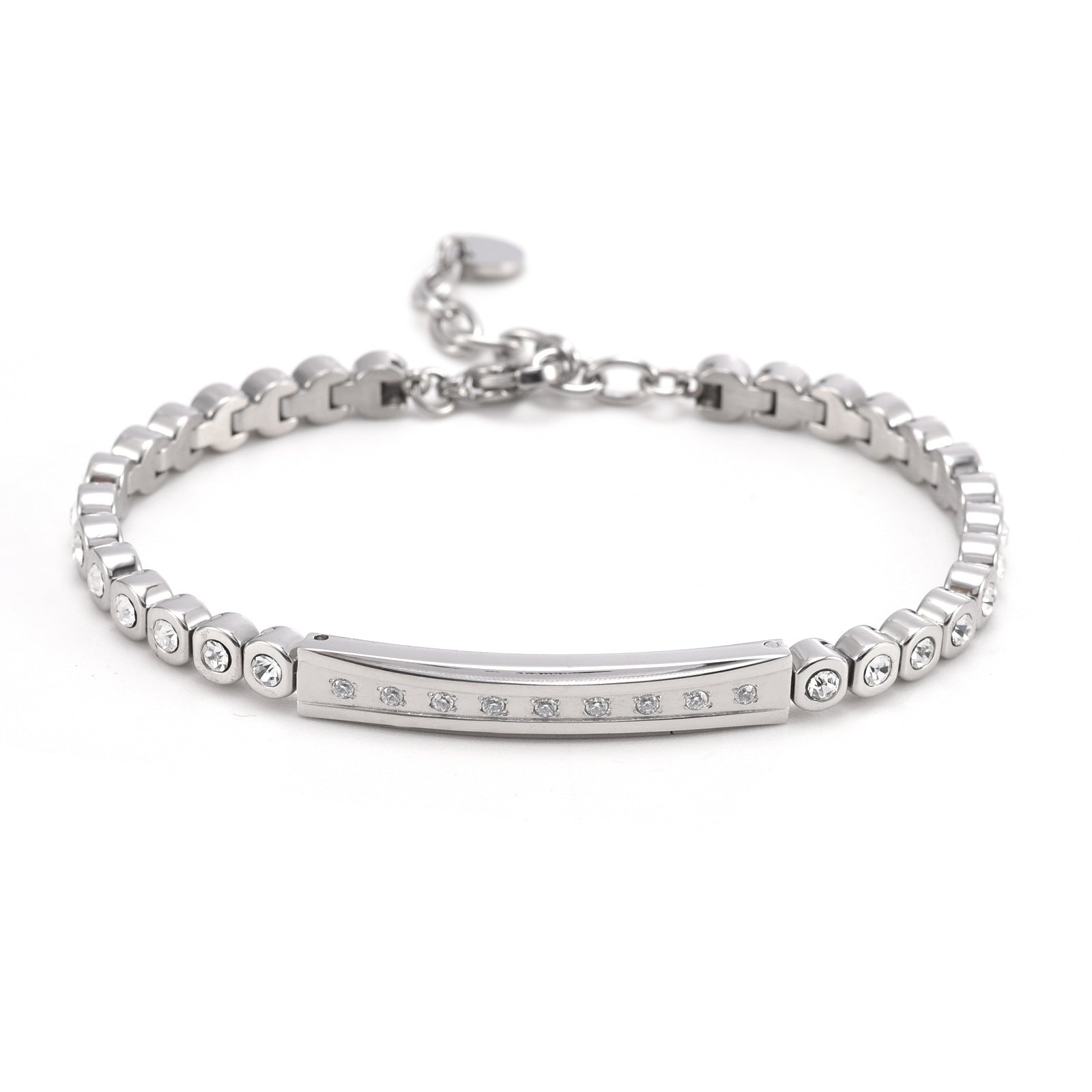 Popular Light Luxury High-grade Diamond-embedded Star Rainbow Bridge Bracelet Steel