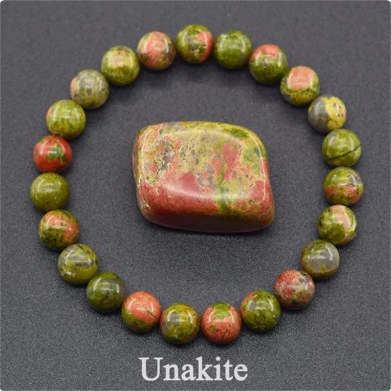 Natural Stone Elastic String Beaded Bracelet Style3