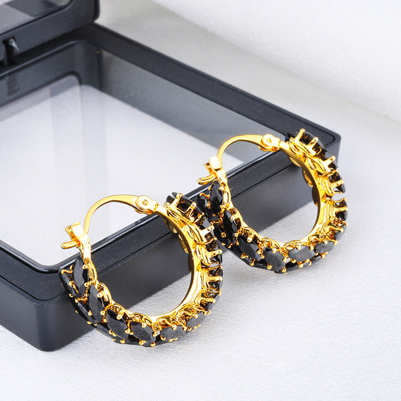 Personalized Black Zircon Earrings