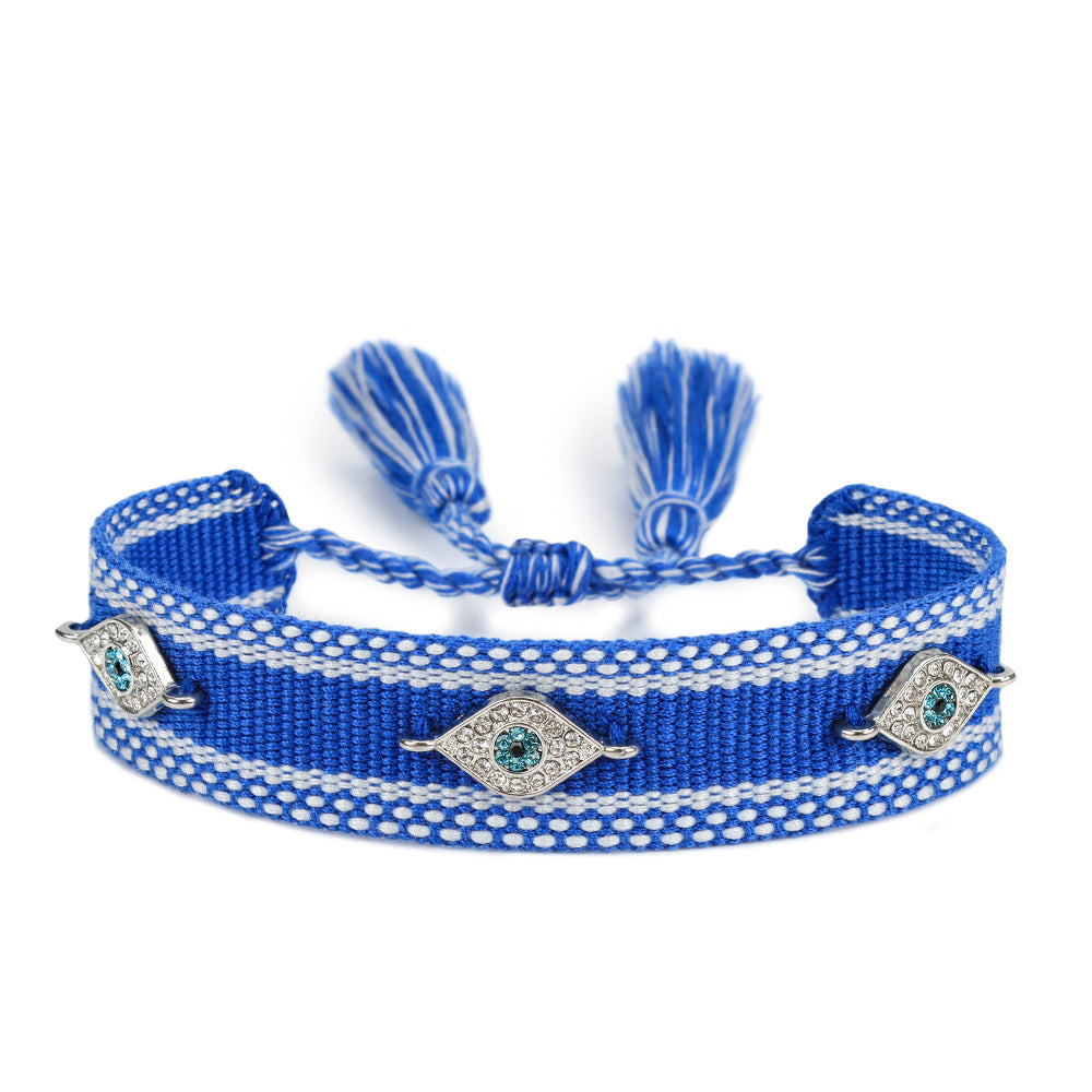 Lucky Blue Eyes Trendy Woven Bracelet No170