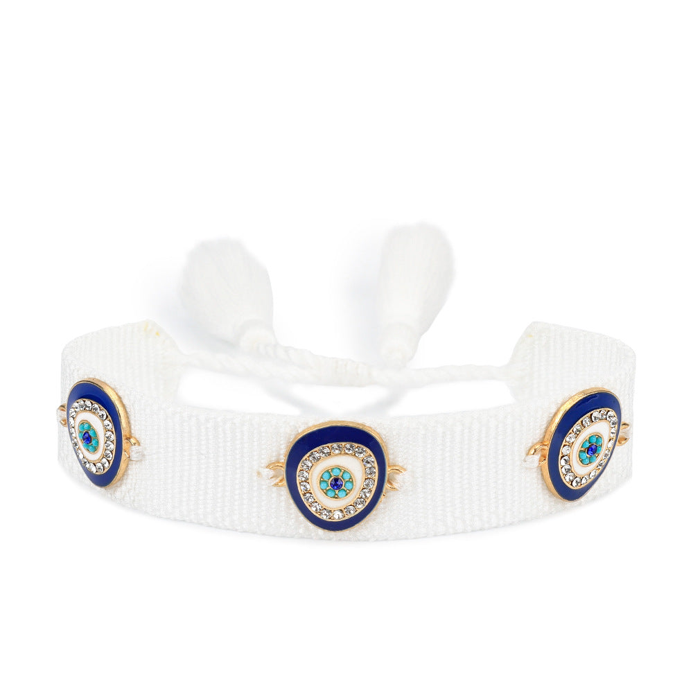 Lucky Blue Eyes Trendy Woven Bracelet No60