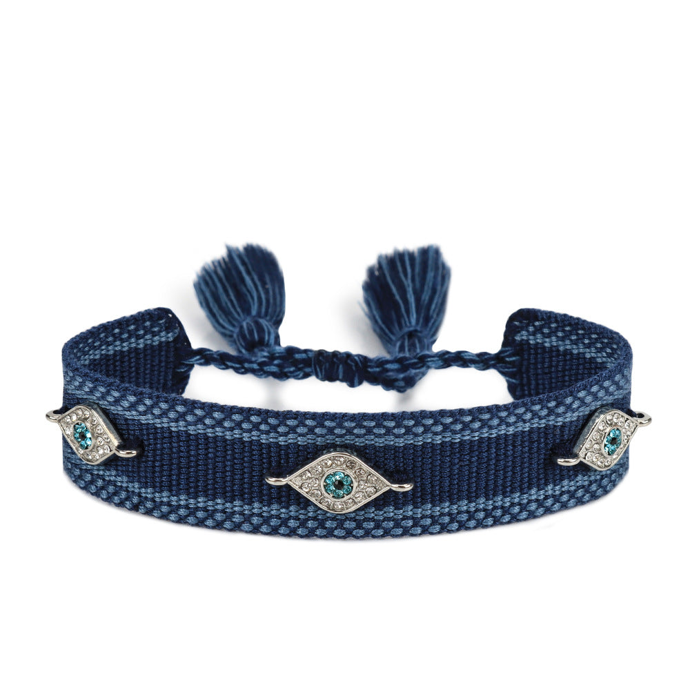 Lucky Blue Eyes Trendy Woven Bracelet No30