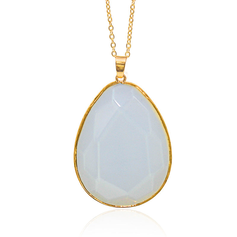 Natural Powder Crystal Cut Pendant With Crystal Raw Stone Slices Protein Pure Natural