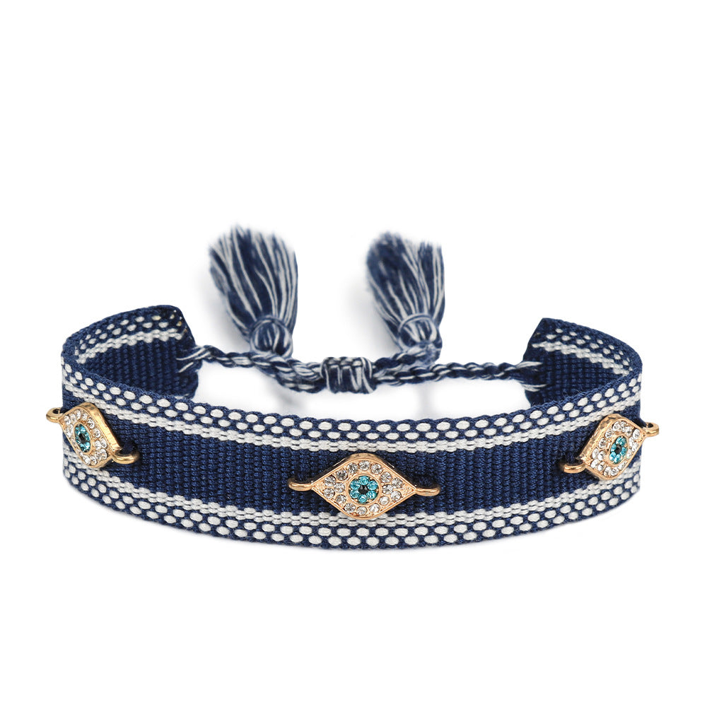 Lucky Blue Eyes Trendy Woven Bracelet No10