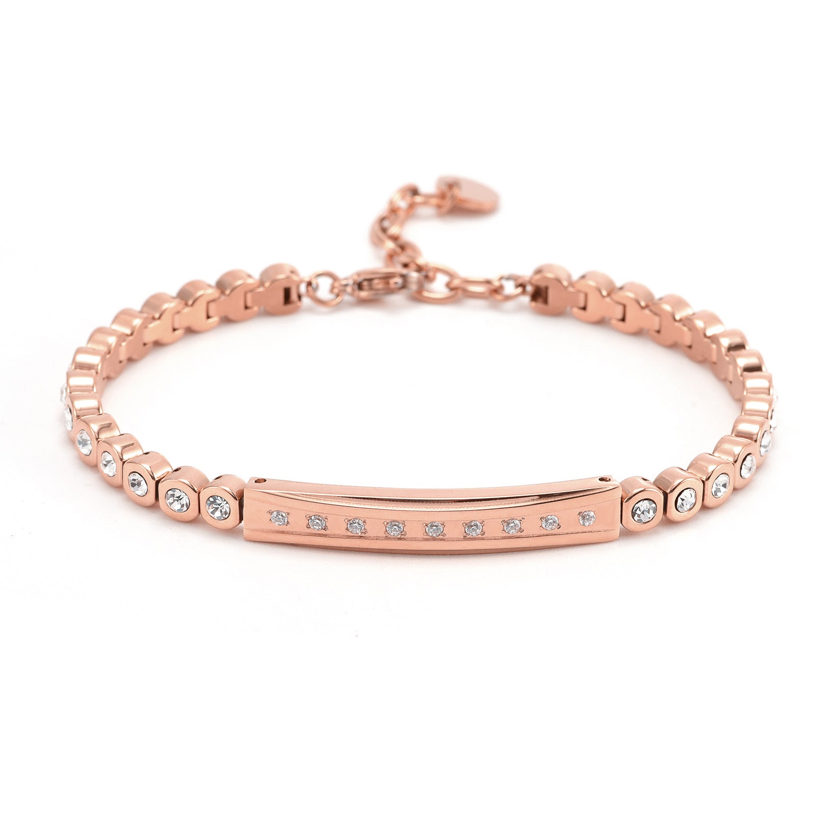 Popular Light Luxury High-grade Diamond-embedded Star Rainbow Bridge Bracelet Rose Gold