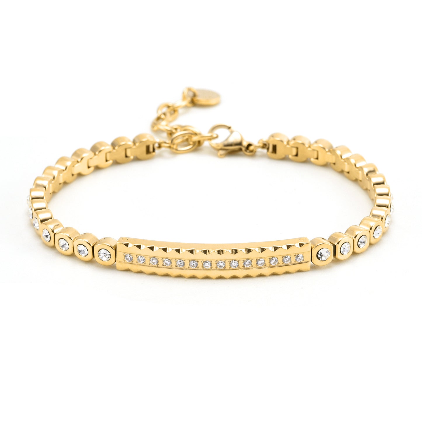 Popular Light Luxury Advanced Inlaid Stone Shining Star Bracelet Gold