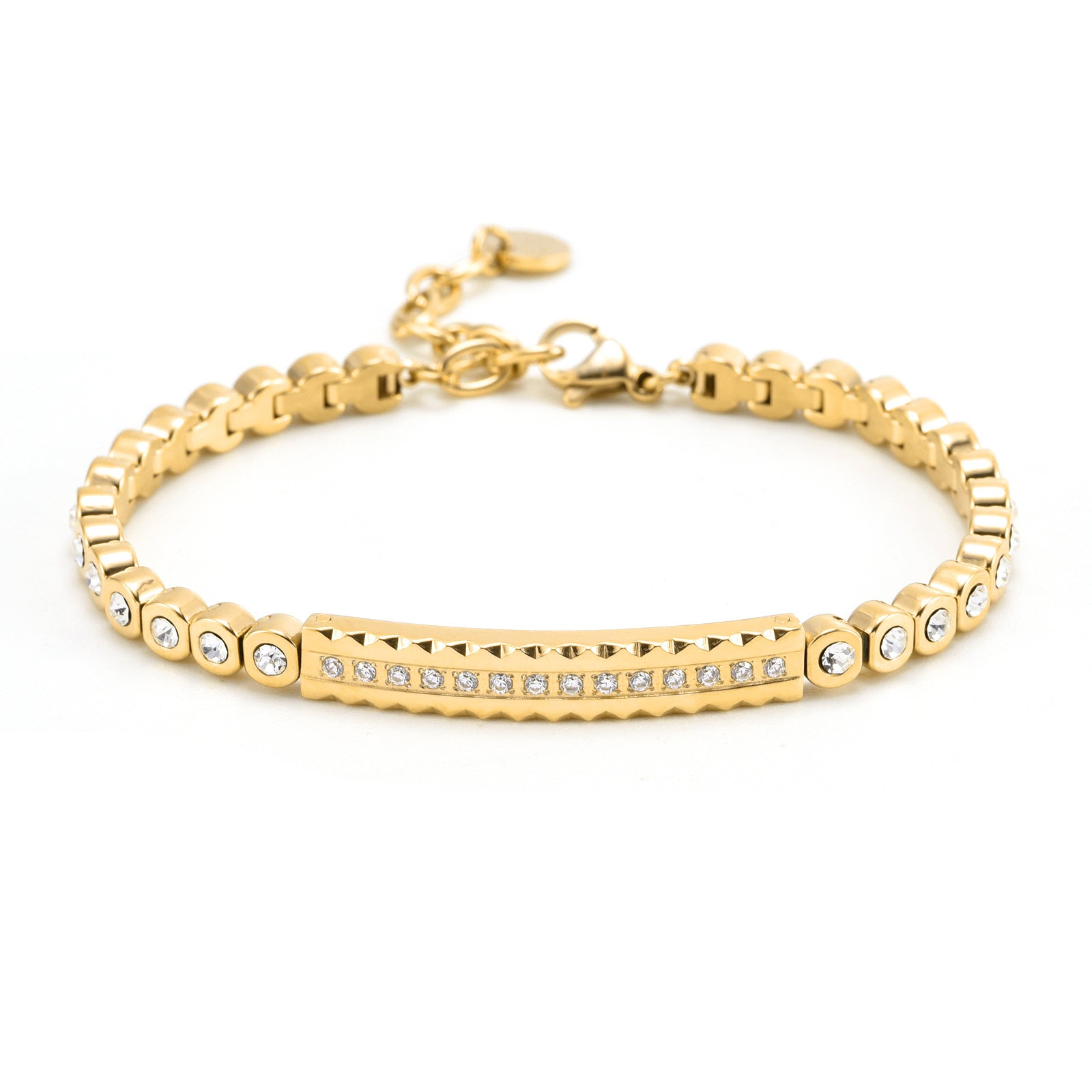 Popular Light Luxury Advanced Inlaid Stone Shining Star Bracelet Gold