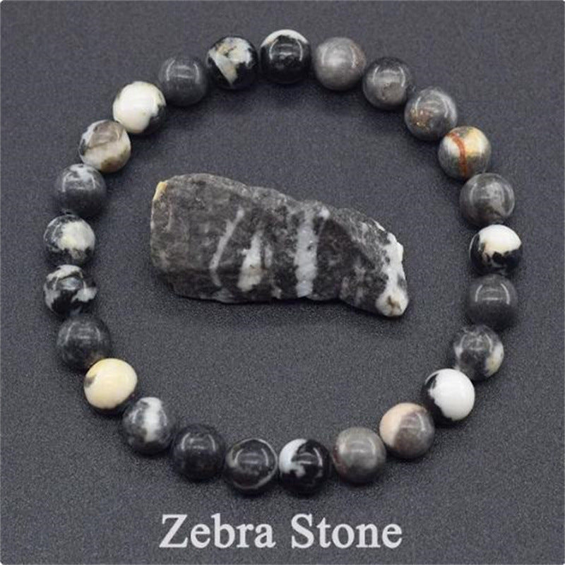 Natural Stone Elastic String Beaded Bracelet Style16