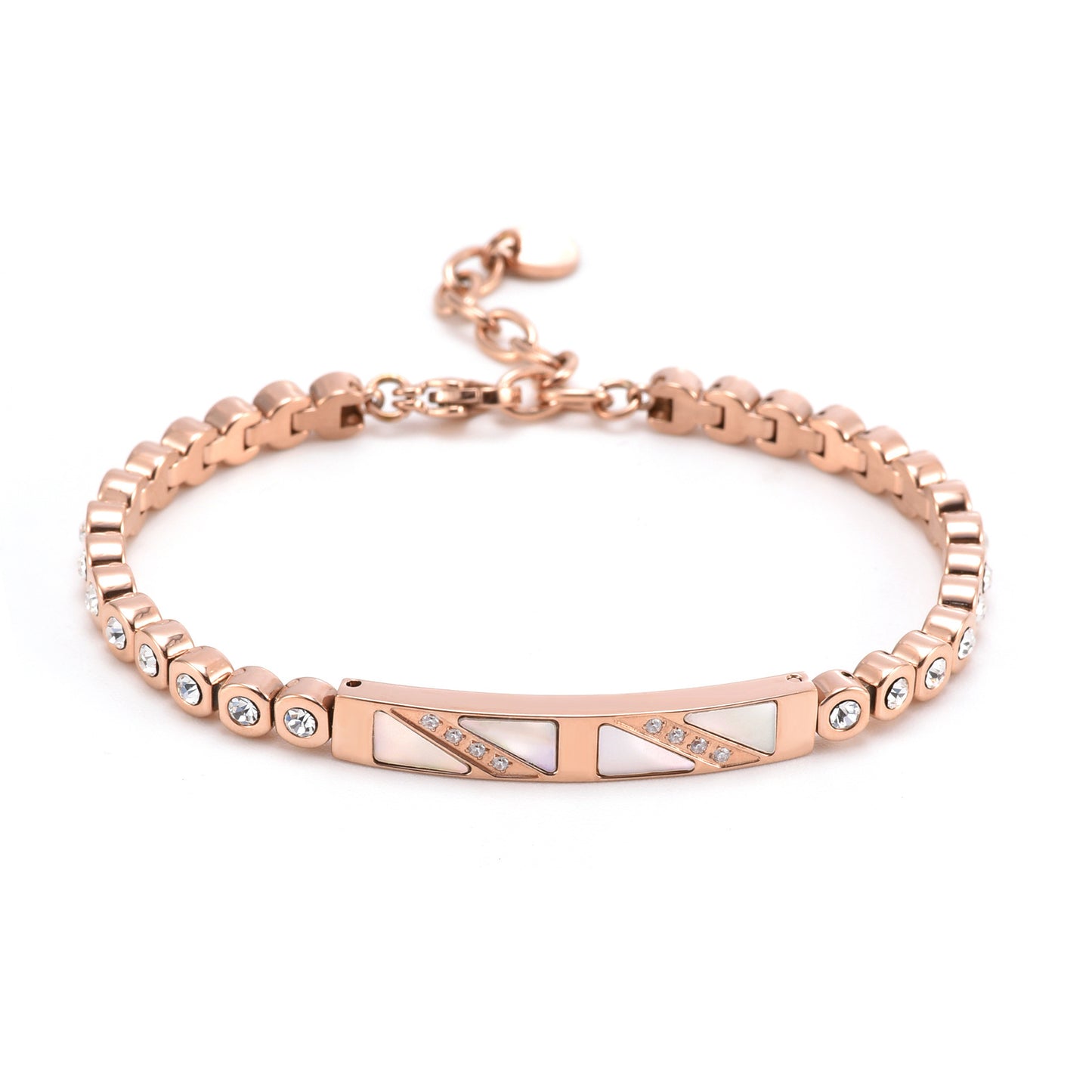 Popular Light Luxury Advanced Diamond Superior Shell Bracelet Rose Gold