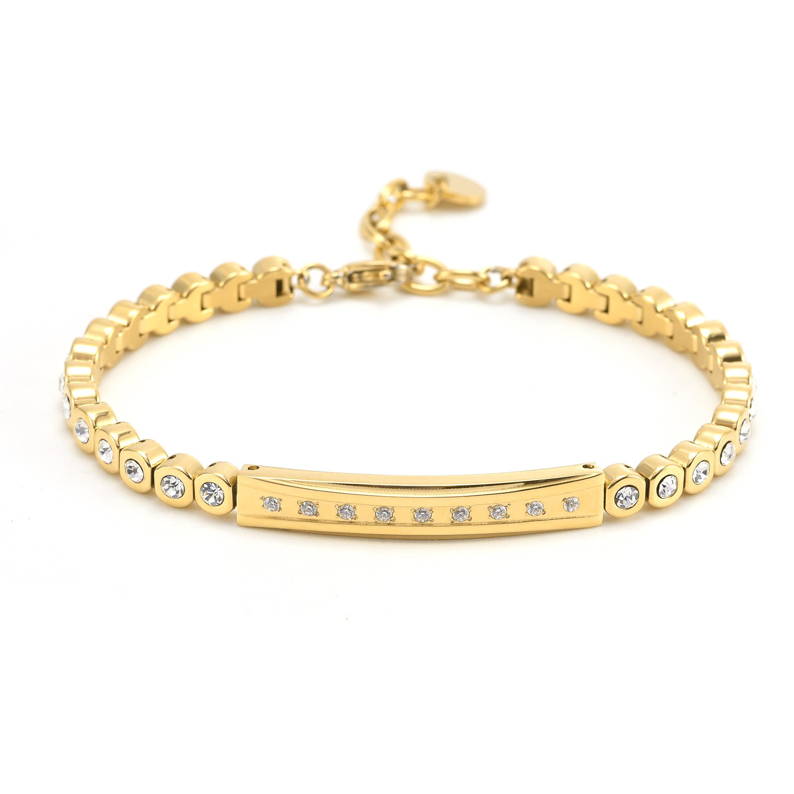 Popular Light Luxury High-grade Diamond-embedded Star Rainbow Bridge Bracelet Gold