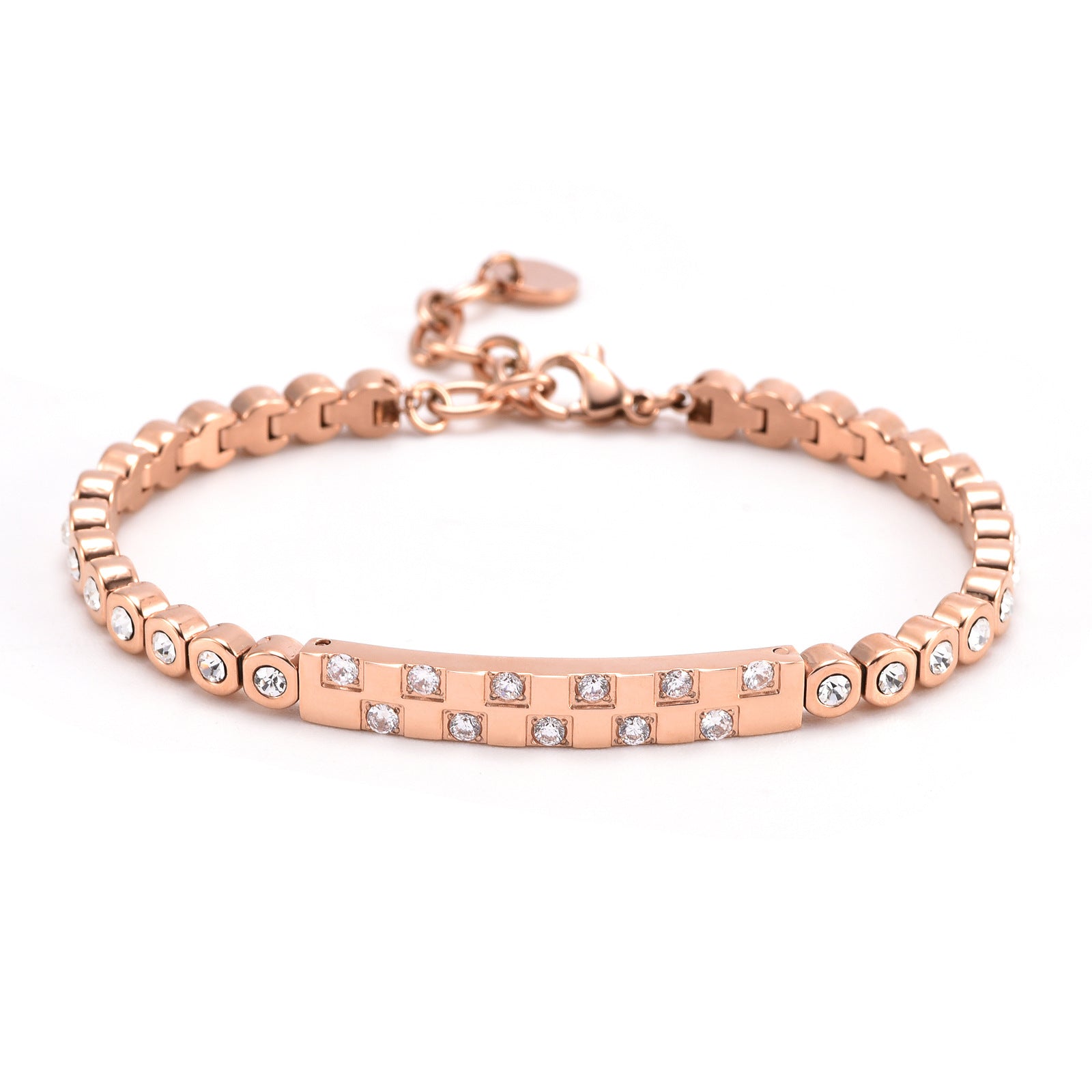 Light Luxury Advanced Stone-inlaid Left And Right Bracelet Rose Gold