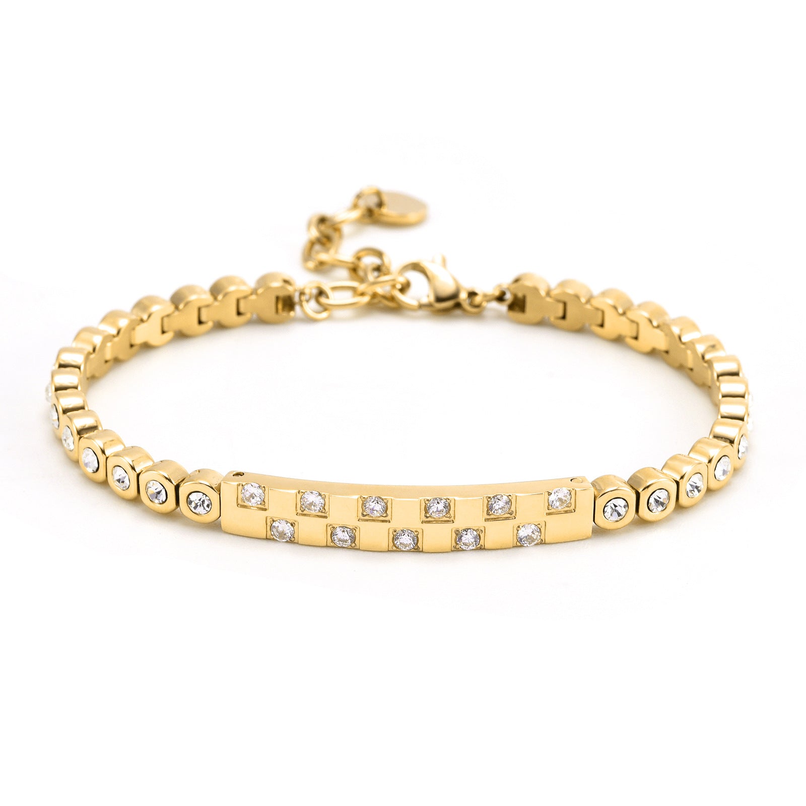 Light Luxury Advanced Stone-inlaid Left And Right Bracelet Gold