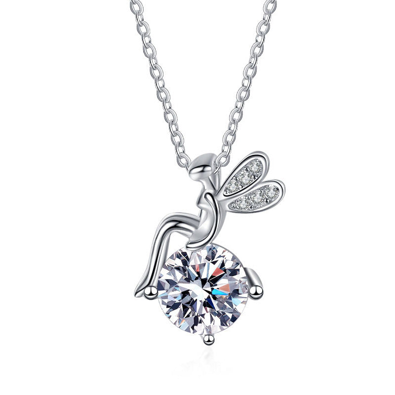 Moissanite 925 Sterling Silver FARCENT Necklace For Women 1 Karat Moissanite 925 Silver